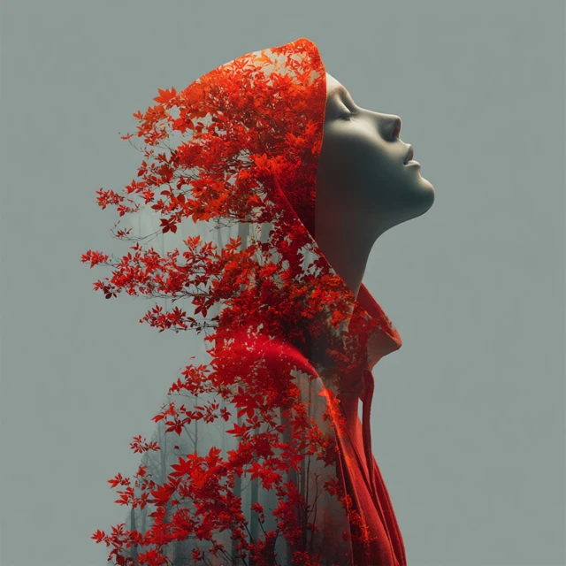 Woman to Red Viburnum Morph Transformation