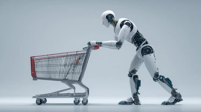 Robot in Supermarket Shopping with a Cart