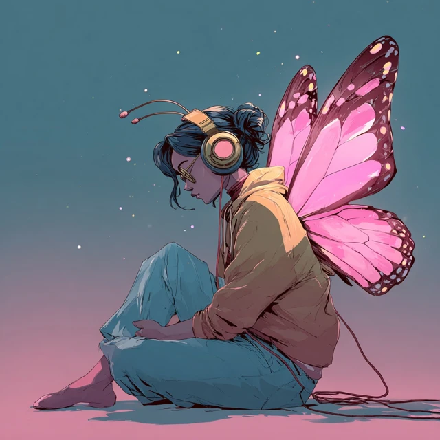 LoFi Butterfly Art for YouTube Channel