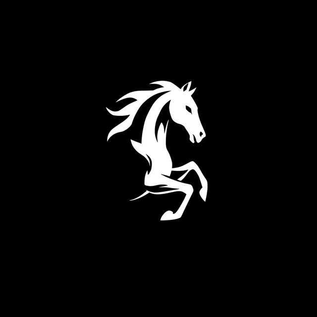 Simple Horse Logo Black and White Design