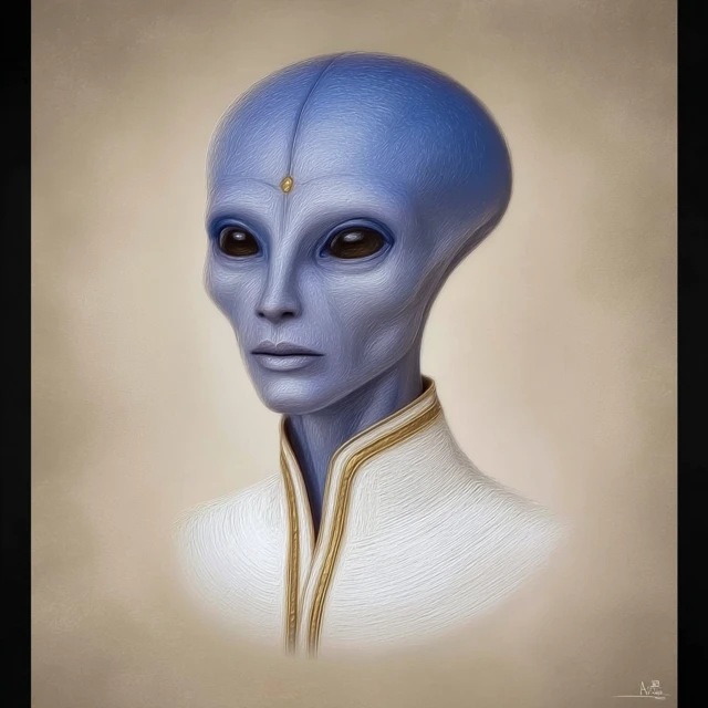 Arcturian Leader Portrait Painting