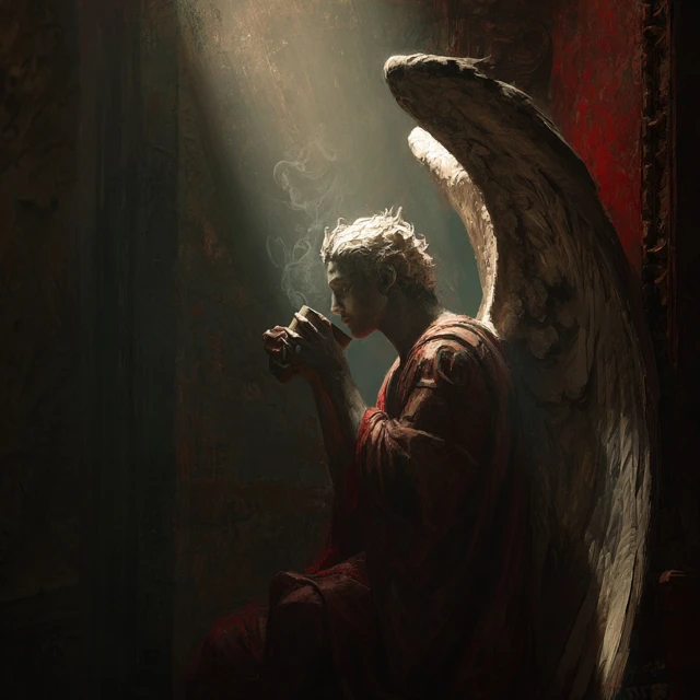 Guardian Angel Religious Art Fortitude Light Leak