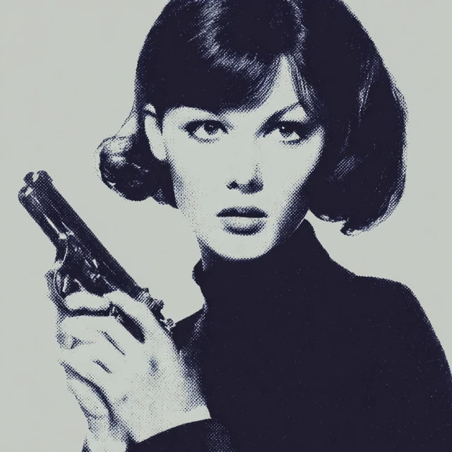 Female Secret Agent in 1960s Movie Poster Style