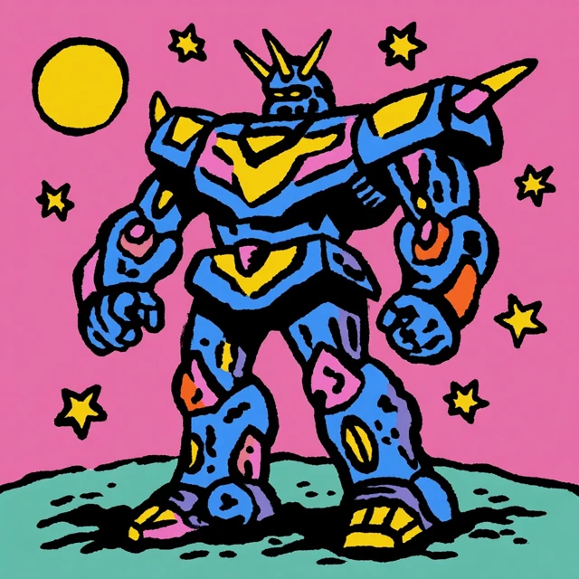 Colorful Vector Mecha Illustration