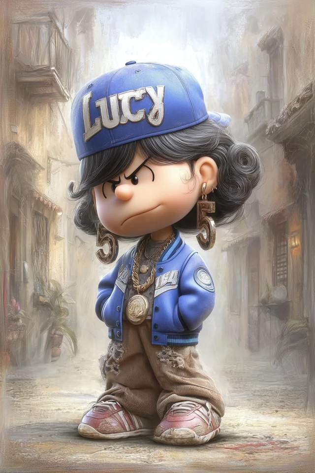 Lucy from Peanuts Street Style 3D Art