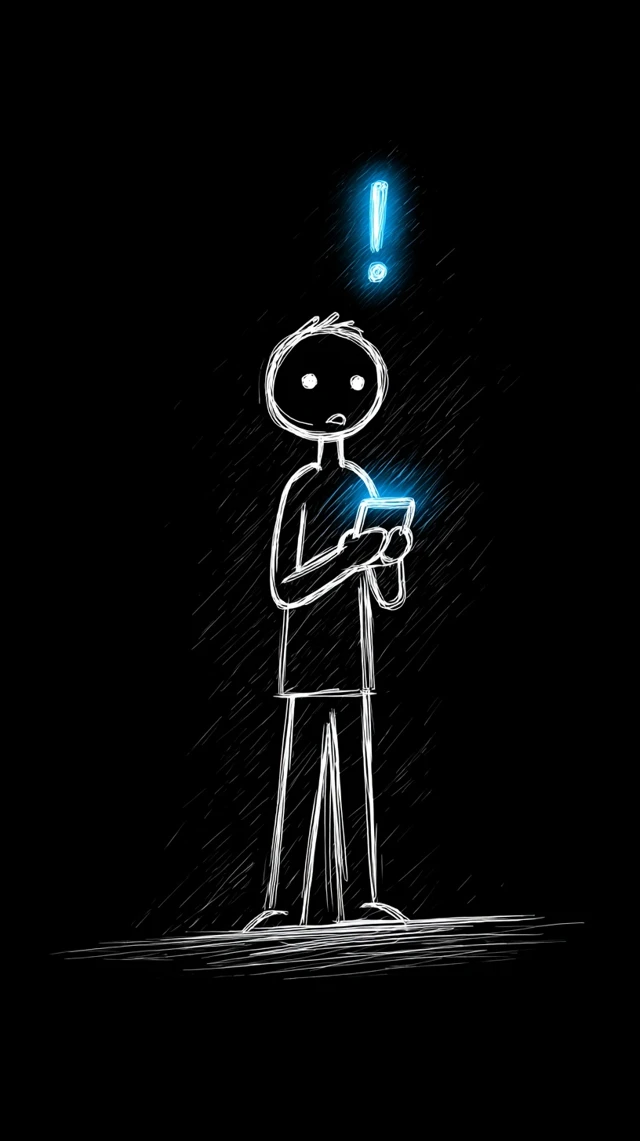 Cartoon Figure Smartphone Monochrome Drawing