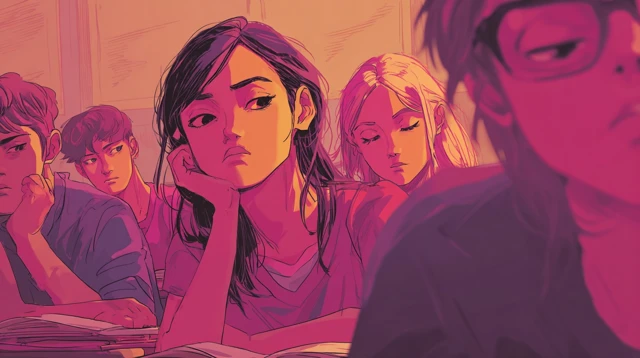 Students Faces Illustration Boredom and Exhaustion