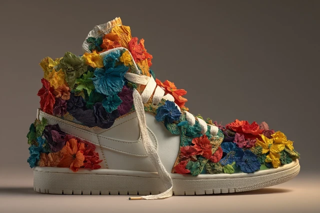 Floral Sneaker Art High Fashion Editorial