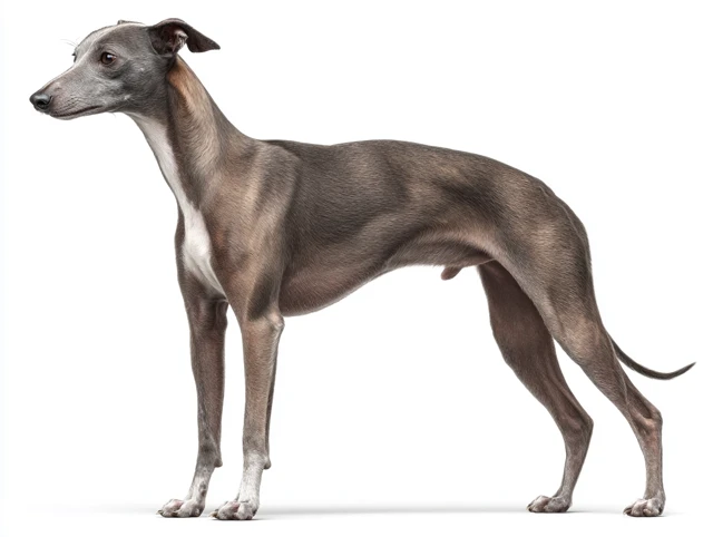Italian Greyhound Hyper Realistic Side View
