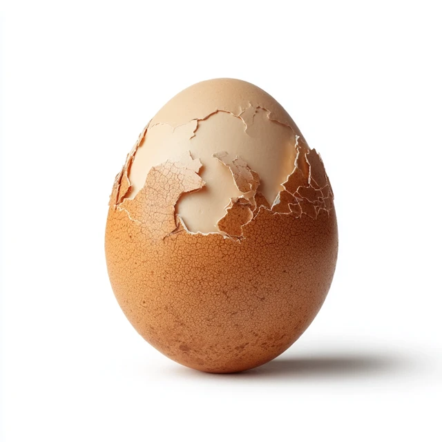 Realistic Brown Egg Peeling Photorealistic