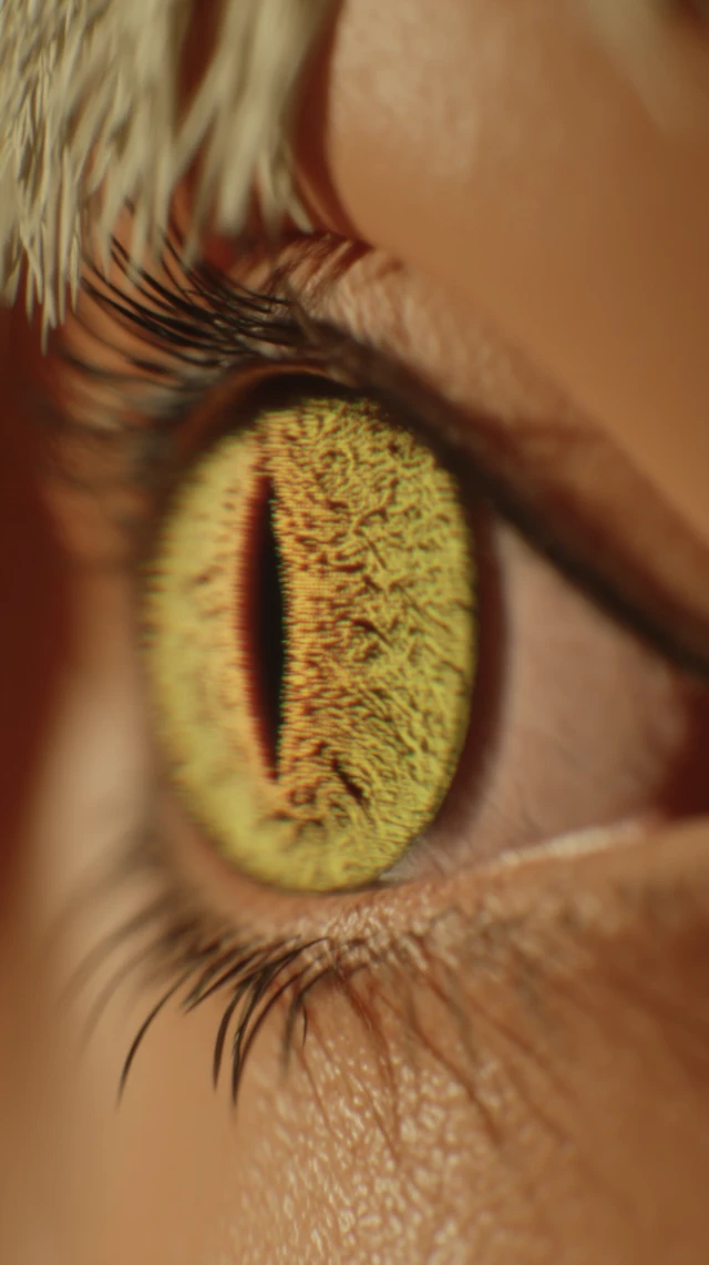 Intense Cat Eye Close-up Horror