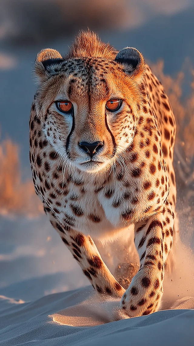 Cheetah in the Desert Running in UHD