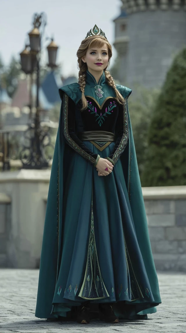Disneys Anna in Emerald Gown: Animated Realism