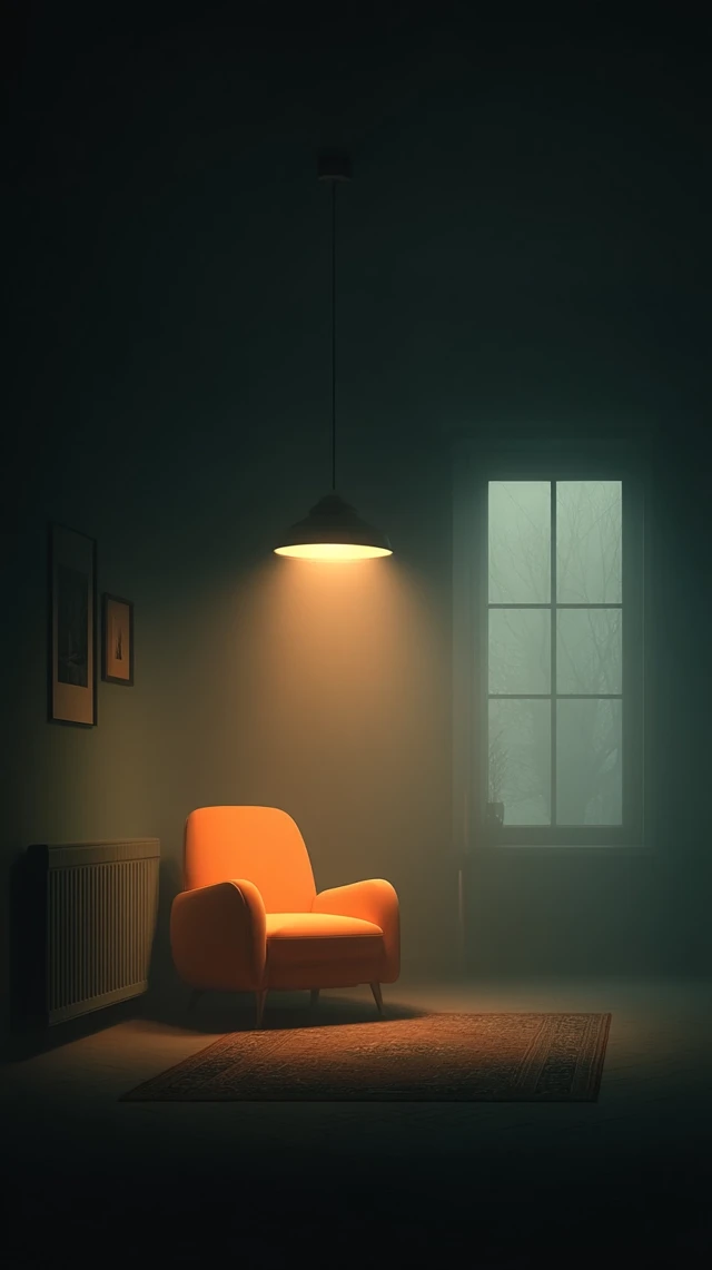 Room with a Light Bulb and Chair 4K