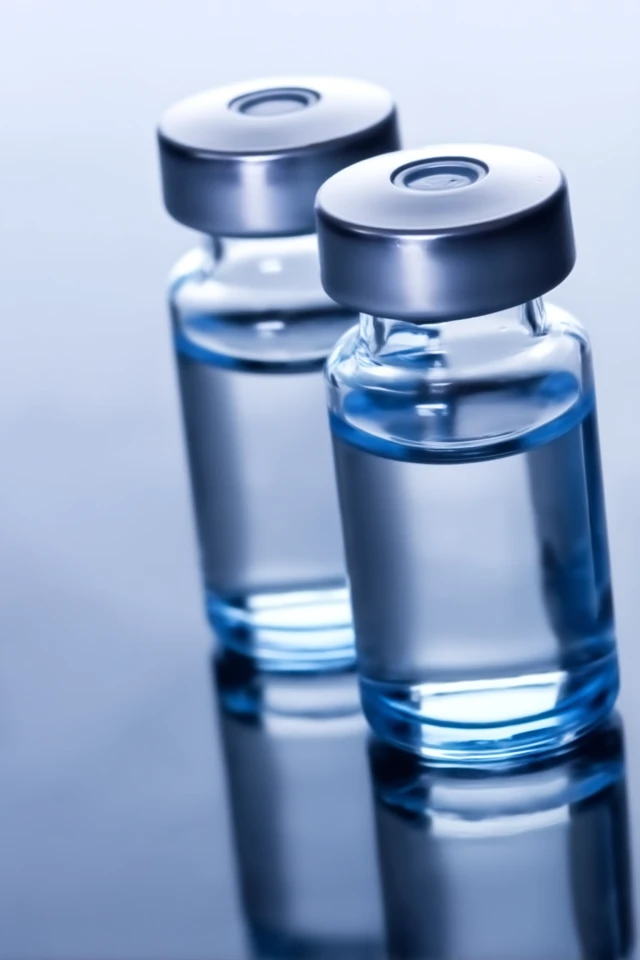 Medical Vials Macro Photography Detailed Blue Glass