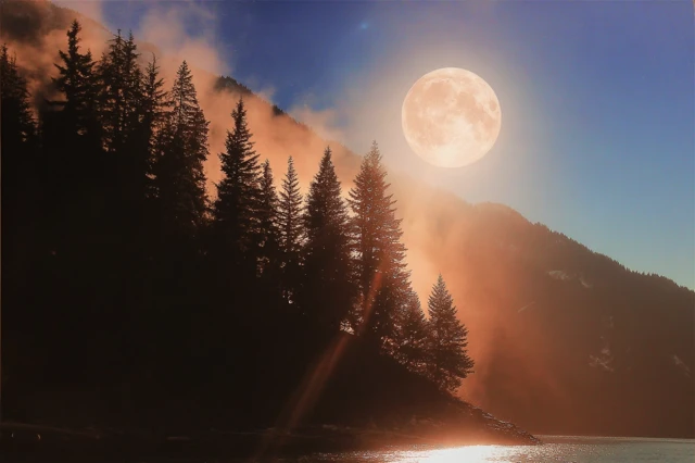 Pacific Northwest Landscape Twilight Scene