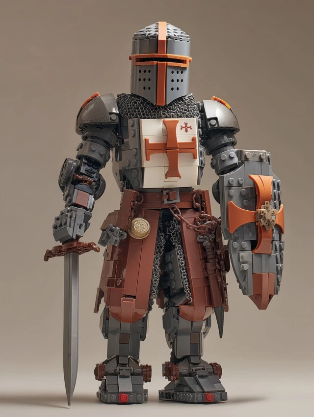 Lego Crusader Knight Detailed Armour Illustration