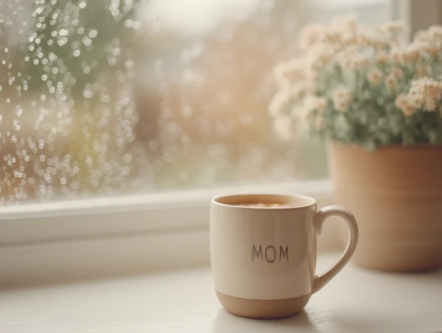 Cozy Coffee for Mom Rainy Day Image