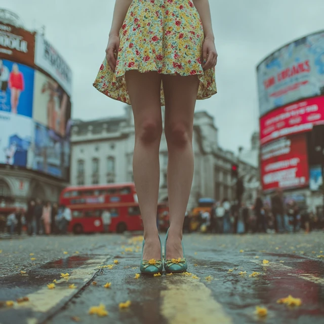 Woman in Heels in Piccadilly Circus London