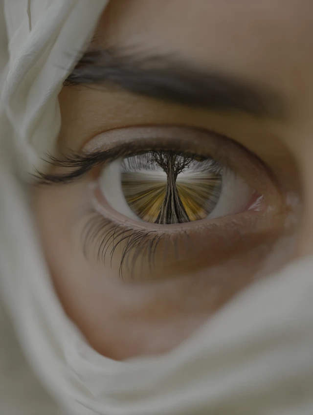 Mysterious Eye with Tree Reflection Portrait
