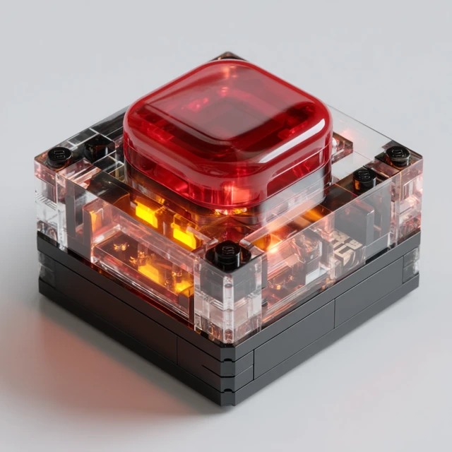 LEGO Red Button Photorealistic Model
