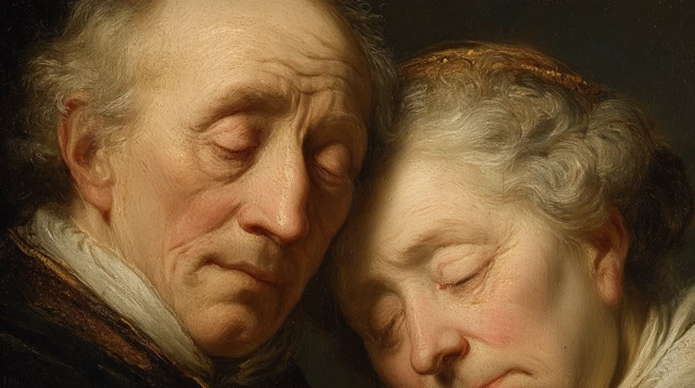 Jan Steen Oil Painting Elderly Couple Portrait