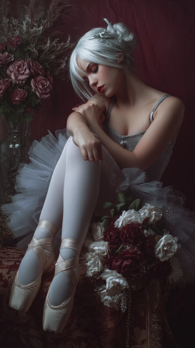 White Haired Ballerina Ballet Art