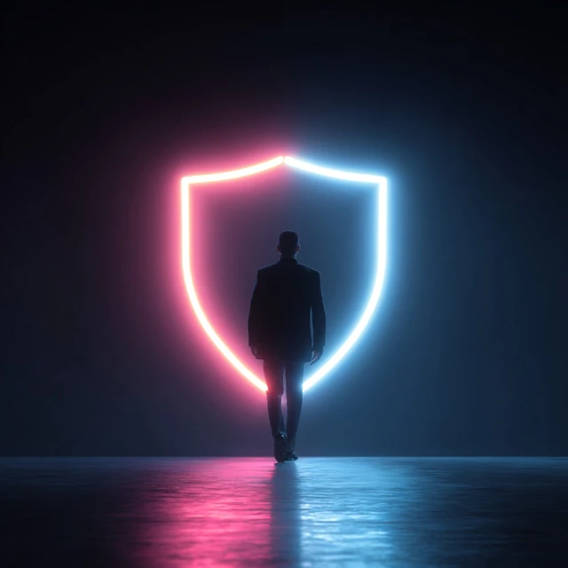 Cyber Security Employee Neon Shield