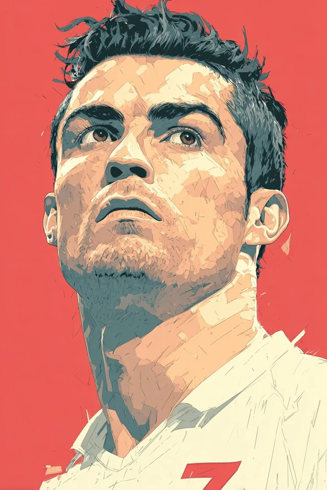 Cristiano Ronaldo Vector Art Portrait Football Poster