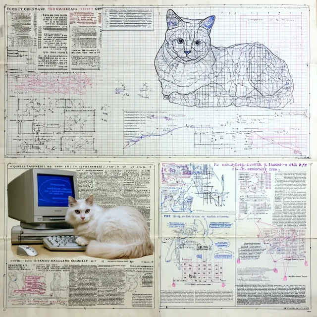 Cat Analysis Diagram Detailed Illustration