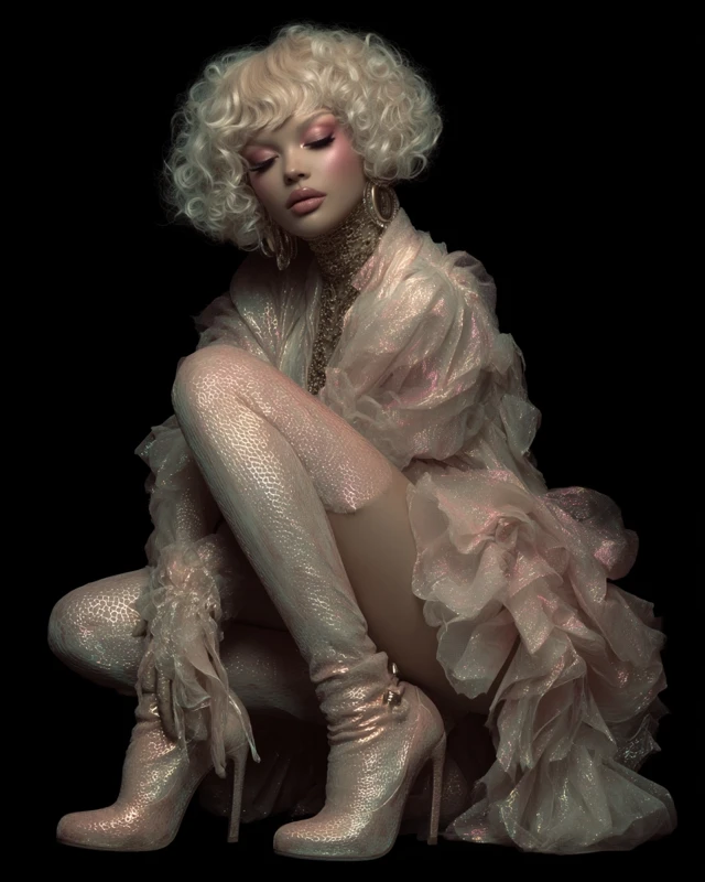 Barbie Inspired Fashion Photography on Black