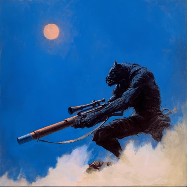 Werewolf with Vulcan Rifle Angus McBride Style