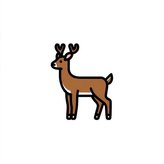 Deer Icon Vector Illustration Simple Modern