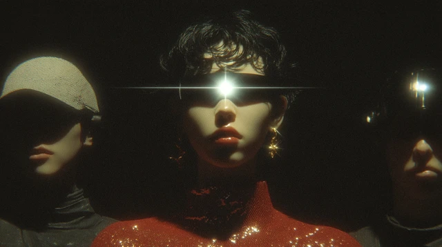 Retro Futuristic Portrait Dramatic Lighting