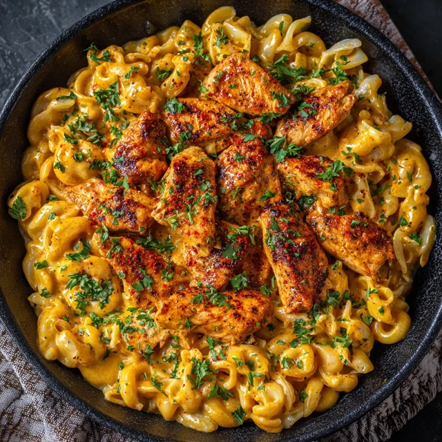 Creamy Spicy Cajun Honey Butter Chicken Pasta Dish