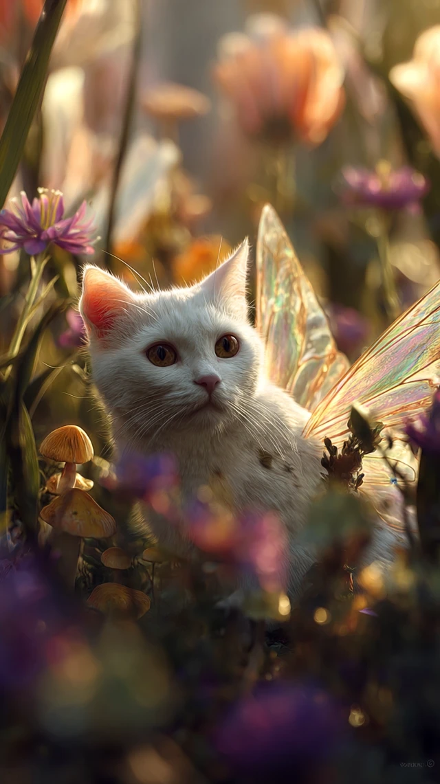 Fairy Cat in Enchanted Garden Magical Photography