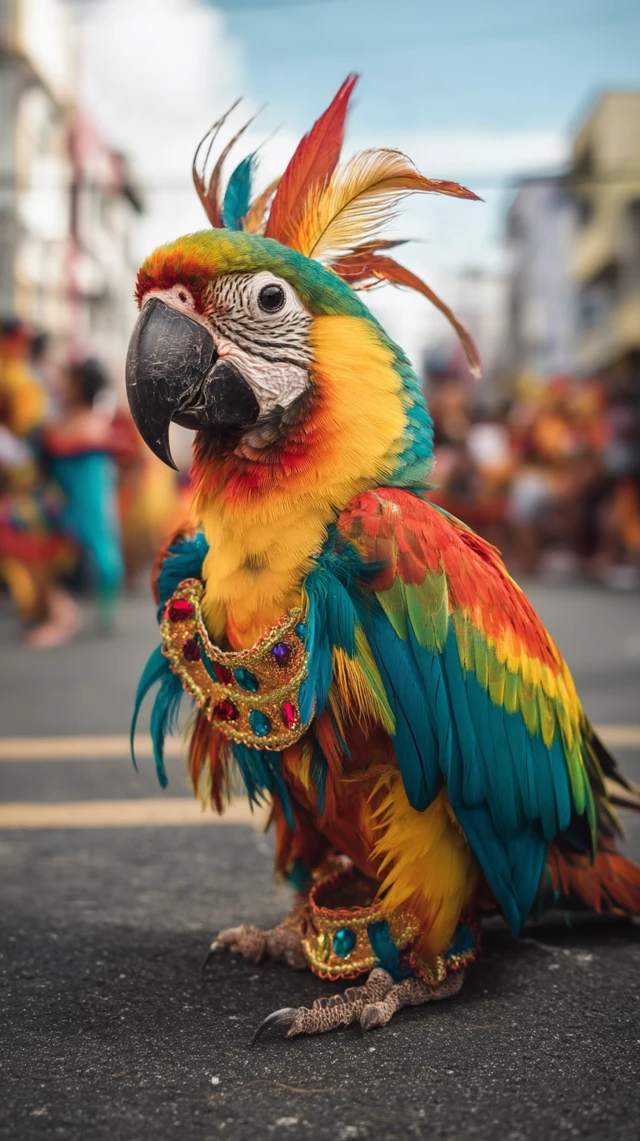 Brazilian Carnival Parrot Samba Dance