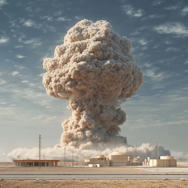 Nuclear Facility Explosion 3D Render