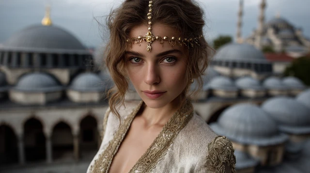 Turkish Supermodel in Istanbul Historic Setting