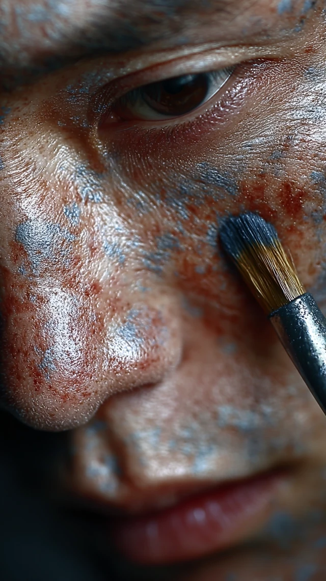 Closeup Asian Face With Problem Skin
