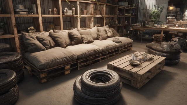 Garage Style Couch Pallet Furniture Design Ideas
