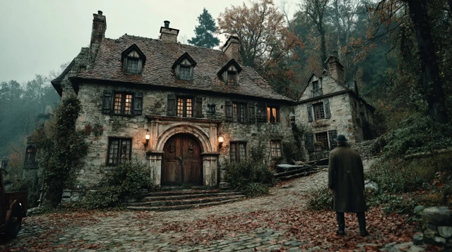16th Century House in Forest: Gloomy Atmosphere