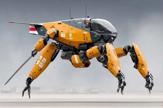 Futuristic Mecha in a Cyberpunk World