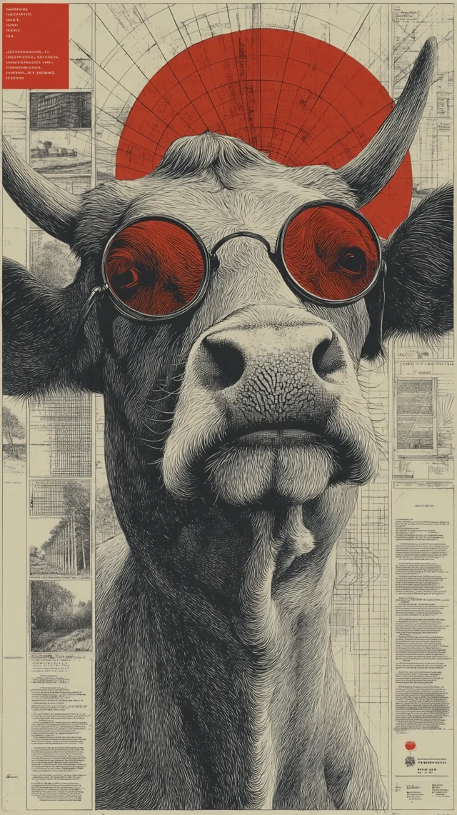 Bauhaus Cow Poster Advertising Spectacles