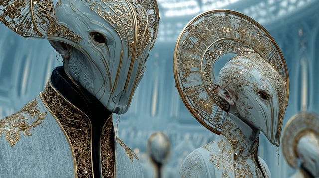 Futuristic Alien Royalty in Baroque Style