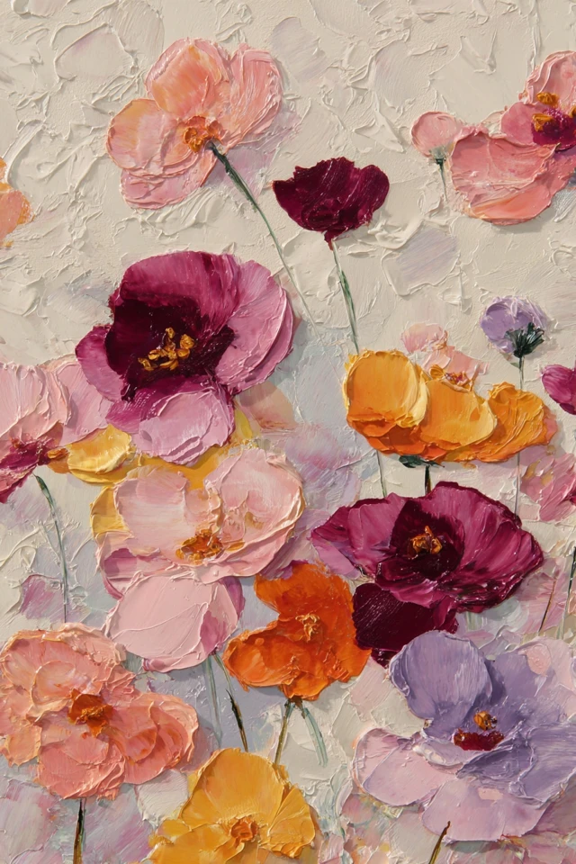 Floral Painting Colorful Blossoms Art