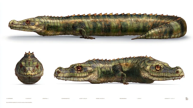 Prehistoric Anaconda Character Sheet: Detailed Reptile Anatomy