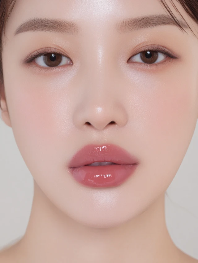 Korean Beauty Ad Asian Woman with Perfect Lips