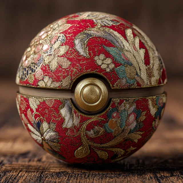 Imperial Brocade Pokeball Design Pokemon Inspired Art