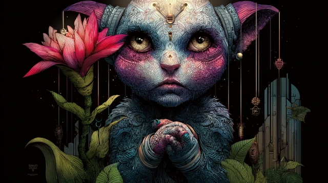 Vivid Fae Spirit Art Intricate Patterns and Colors